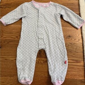 Magnetic Me Baby Girl Pajamas 3-6 Months Pink and Grey 100% Cotton